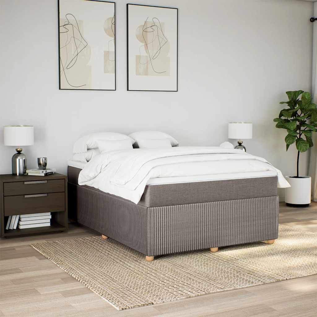 Boxspring met matras stof taupe 160x200 cm is nu te koop bij PeponiXL, paradijselijk wonen!