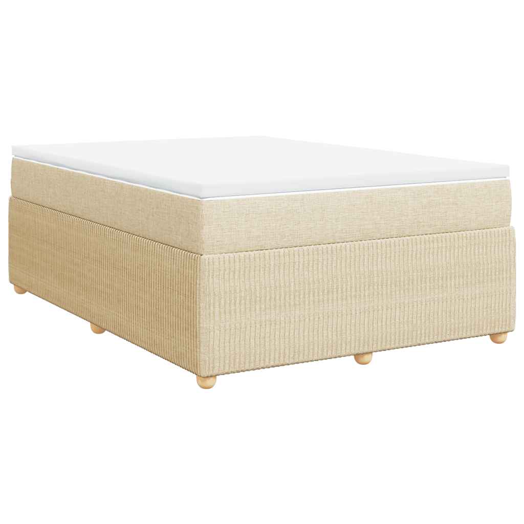Boxspring met matras stof crèmekleurig 160x200 cm is nu te koop bij PeponiXL, paradijselijk wonen!