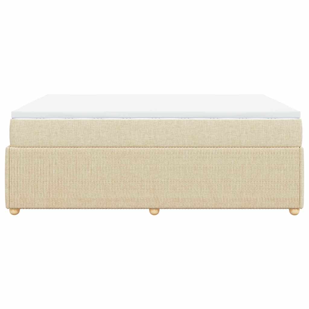 Boxspring met matras stof crèmekleurig 160x200 cm is nu te koop bij PeponiXL, paradijselijk wonen!