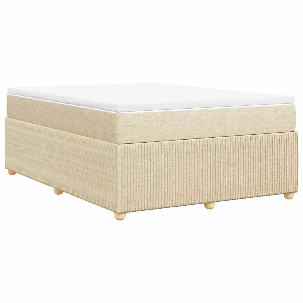 Boxspring met matras stof crèmekleurig 160x200 cm is nu te koop bij PeponiXL, paradijselijk wonen!