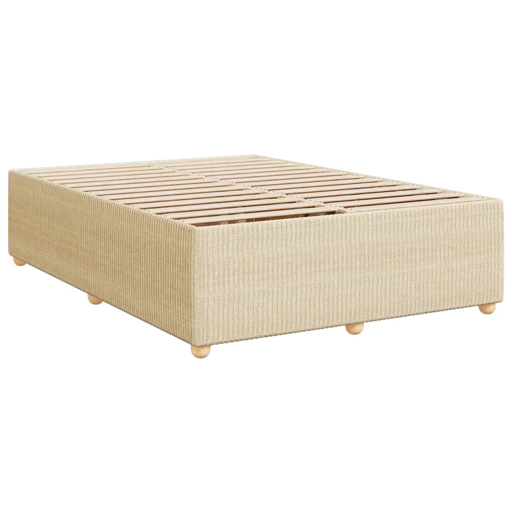 Boxspring met matras stof crèmekleurig 160x200 cm is nu te koop bij PeponiXL, paradijselijk wonen!