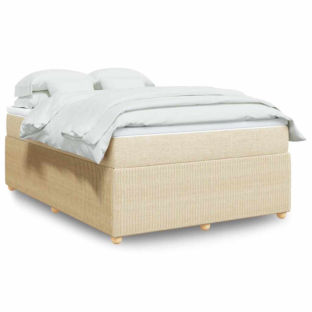 Boxspring met matras stof crèmekleurig 160x200 cm is nu te koop bij PeponiXL, paradijselijk wonen!