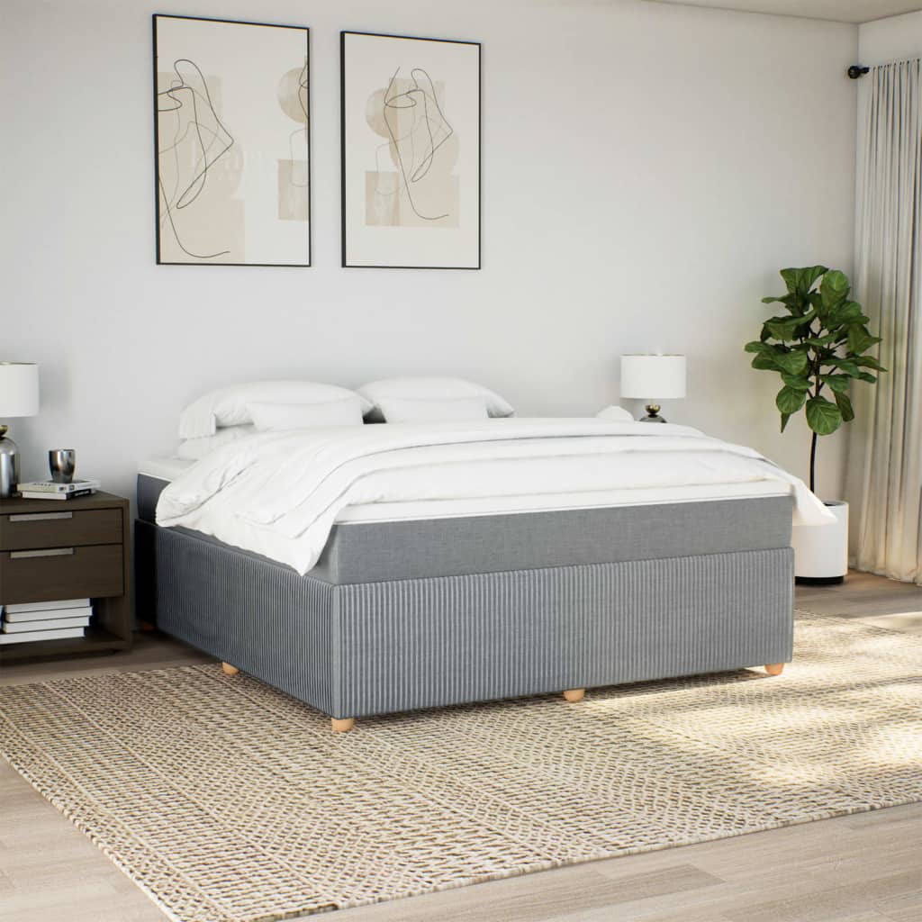 Boxspring met matras stof lichtgrijs 180x200 cm is nu te koop bij PeponiXL, paradijselijk wonen!