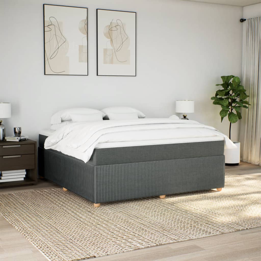 Boxspring met matras stof donkergrijs 180x200 cm is nu te koop bij PeponiXL, paradijselijk wonen!