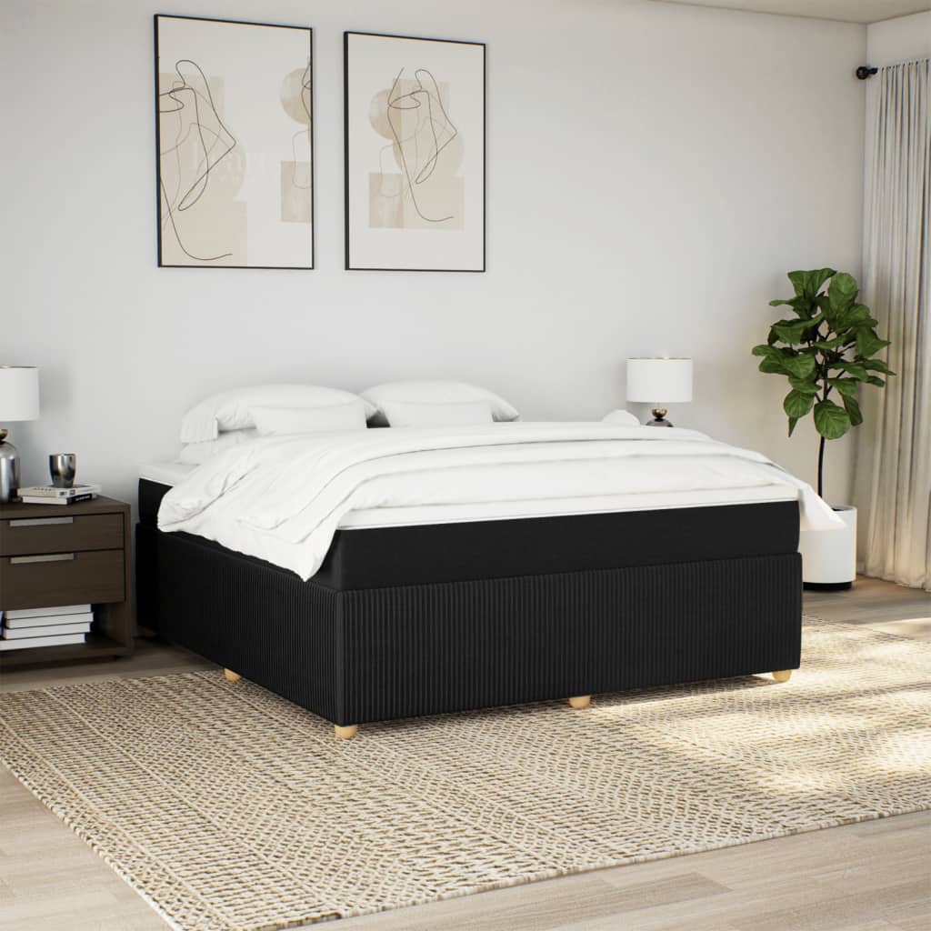 Boxspring met matras stof zwart 180x200 cm is nu te koop bij PeponiXL, paradijselijk wonen!