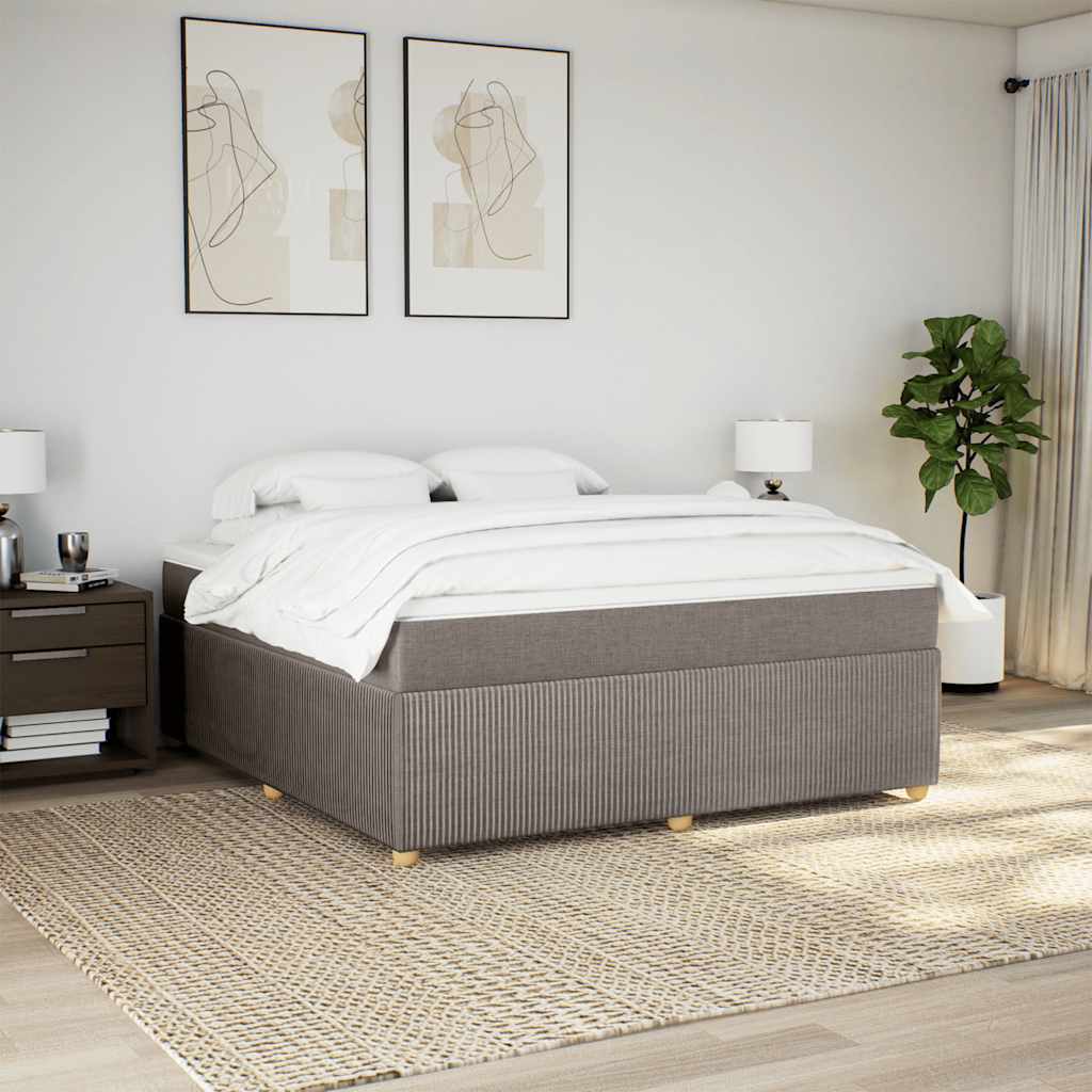 Boxspring met matras stof taupe 180x200 cm is nu te koop bij PeponiXL, paradijselijk wonen!