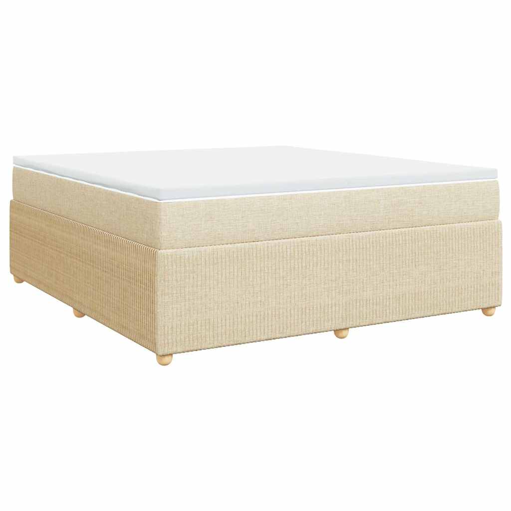 Boxspring met matras stof crèmekleurig 180x200 cm is nu te koop bij PeponiXL, paradijselijk wonen!