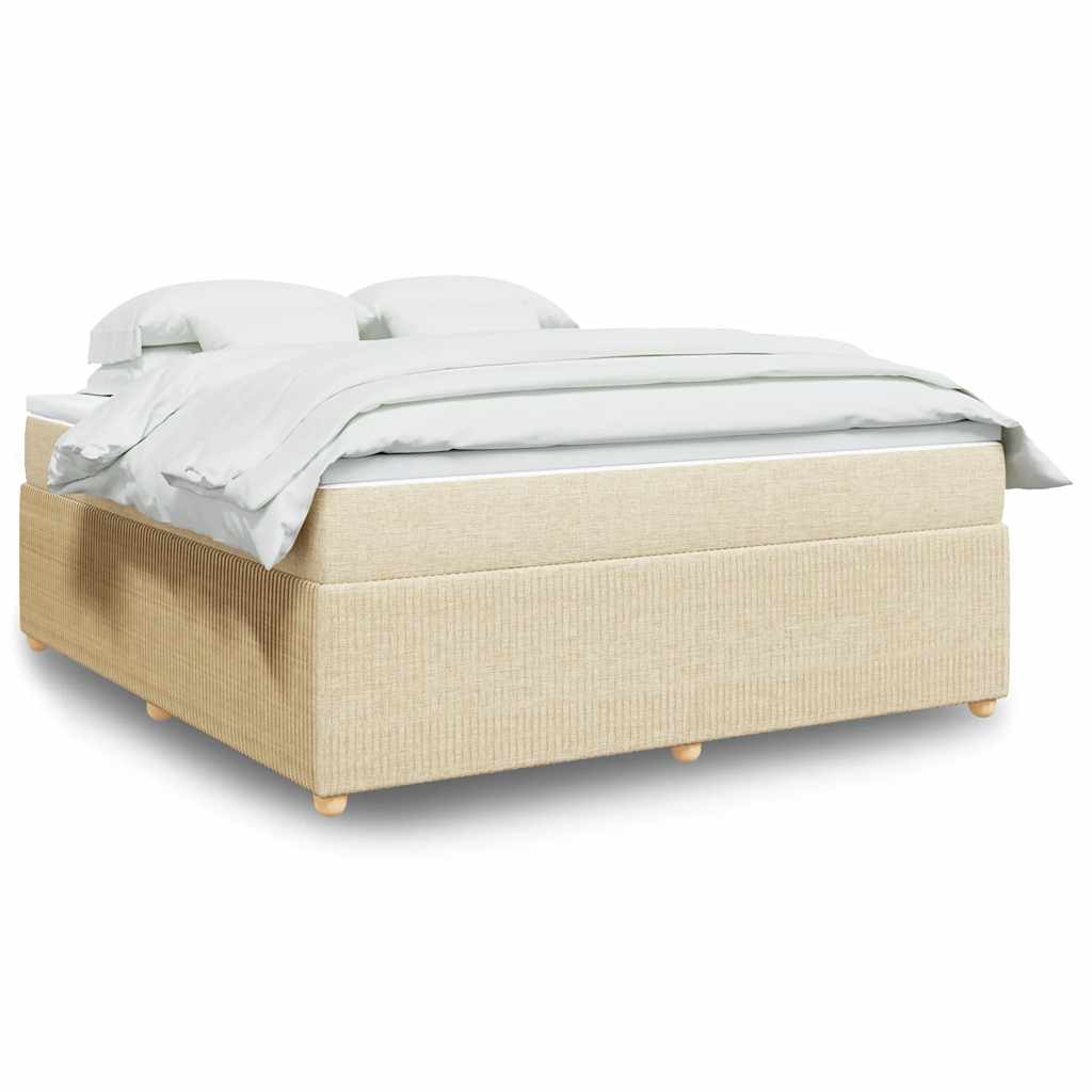 Boxspring met matras stof crèmekleurig 180x200 cm is nu te koop bij PeponiXL, paradijselijk wonen!