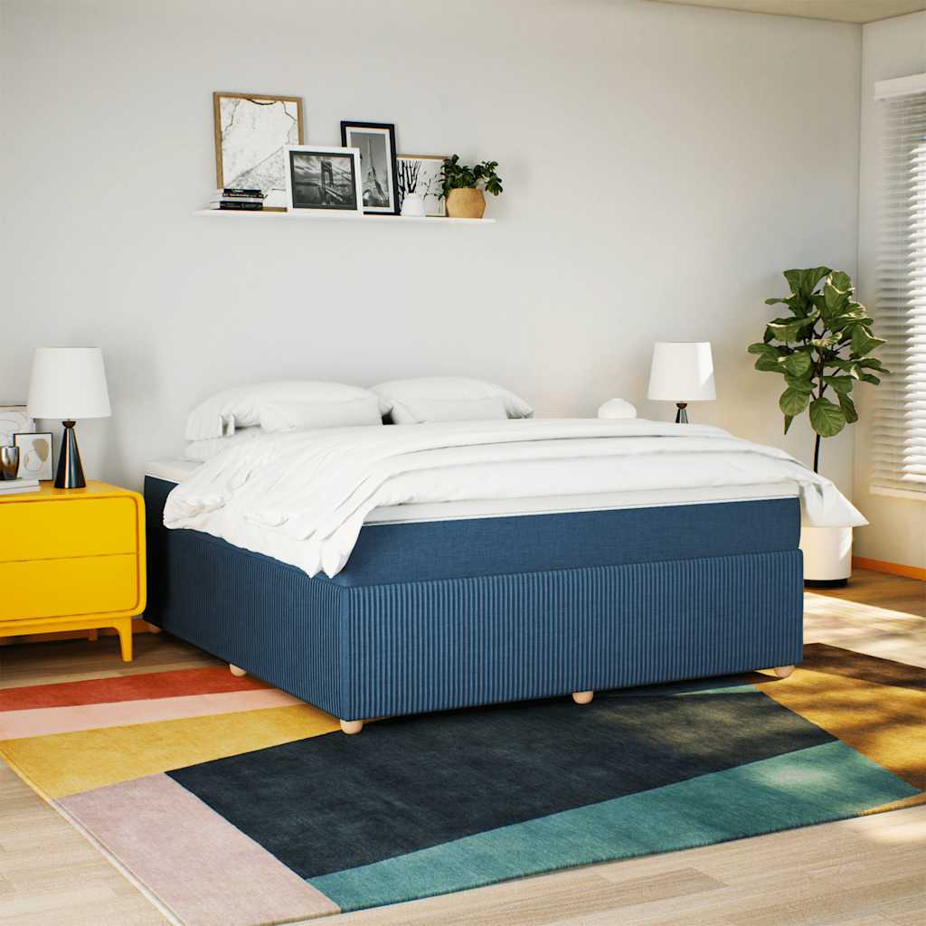 Boxspring met matras stof blauw 180x200 cm is nu te koop bij PeponiXL, paradijselijk wonen!