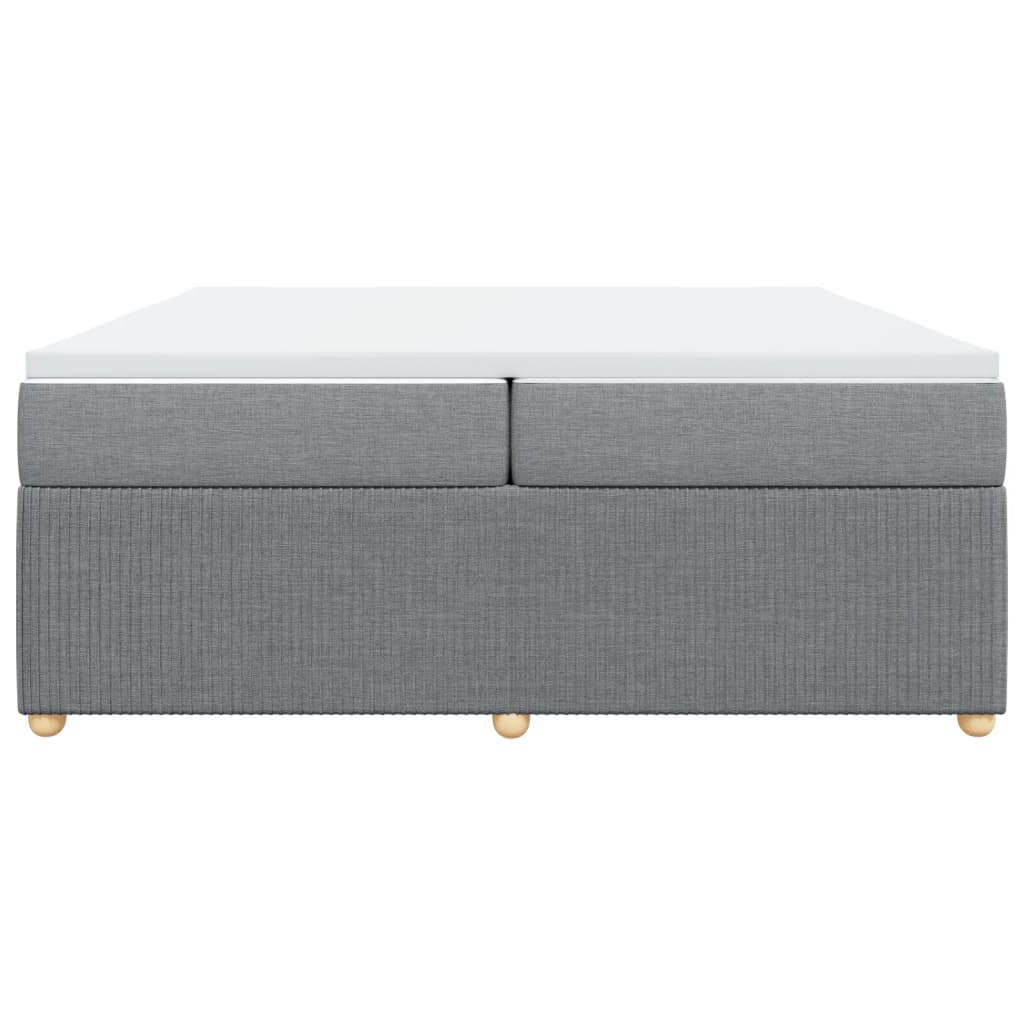 Boxspring met matras stof lichtgrijs 200x200 cm is nu te koop bij PeponiXL, paradijselijk wonen!