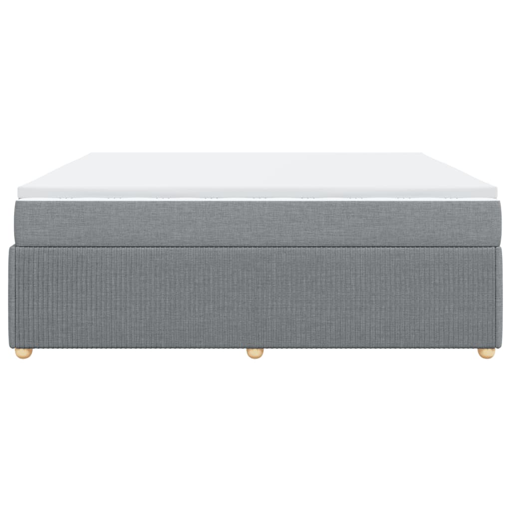 Boxspring met matras stof lichtgrijs 200x200 cm is nu te koop bij PeponiXL, paradijselijk wonen!