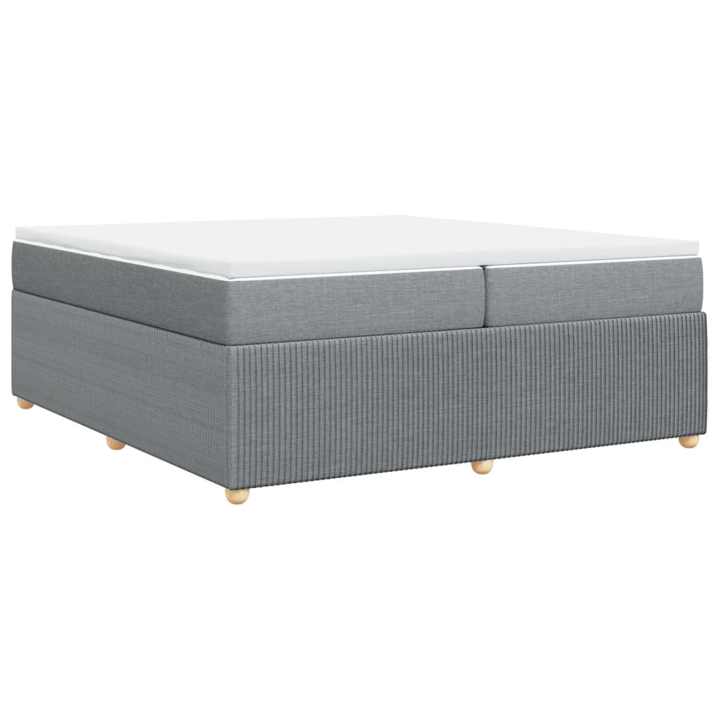Boxspring met matras stof lichtgrijs 200x200 cm is nu te koop bij PeponiXL, paradijselijk wonen!
