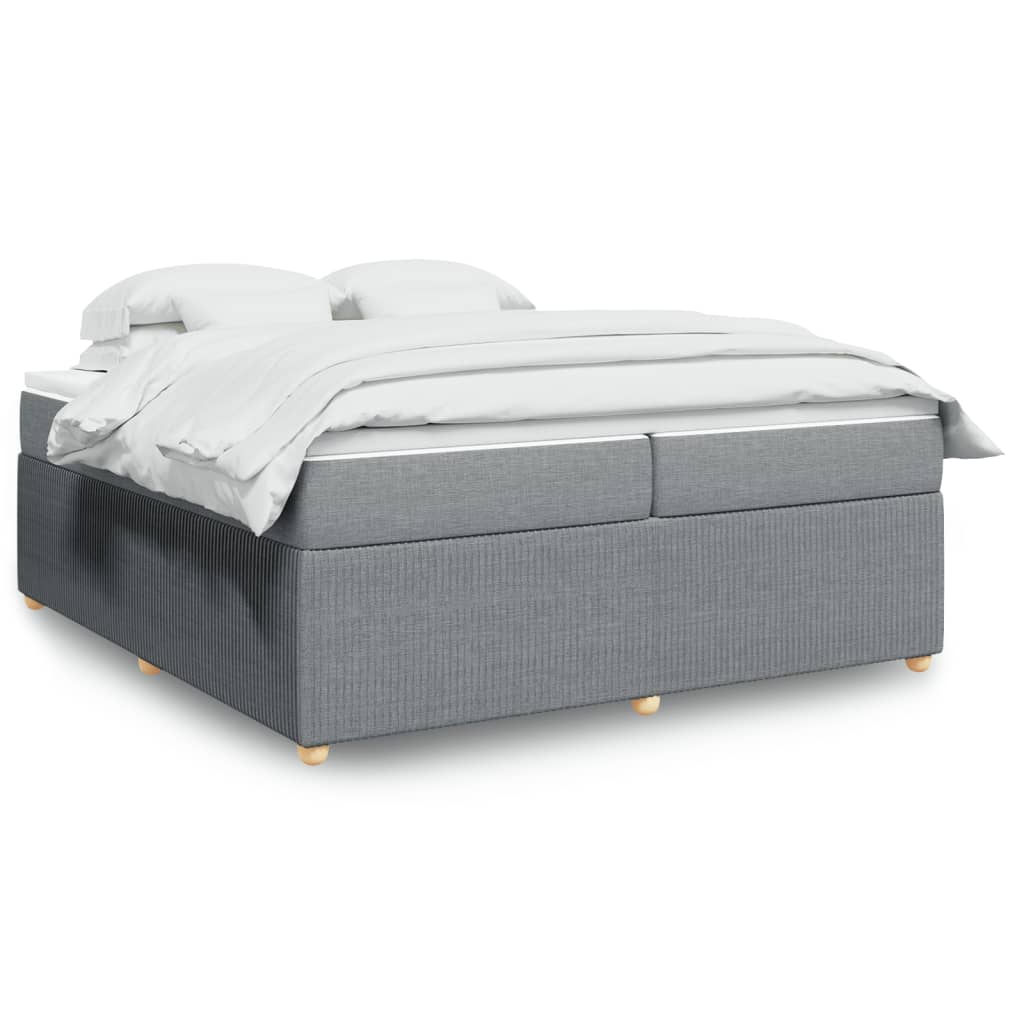 Boxspring met matras stof lichtgrijs 200x200 cm is nu te koop bij PeponiXL, paradijselijk wonen!