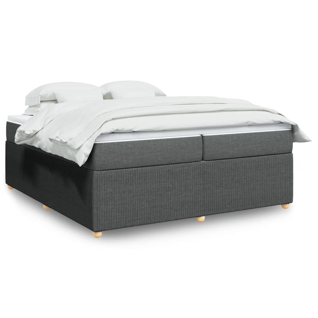 Boxspring met matras stof donkergrijs 200x200 cm is nu te koop bij PeponiXL, paradijselijk wonen!