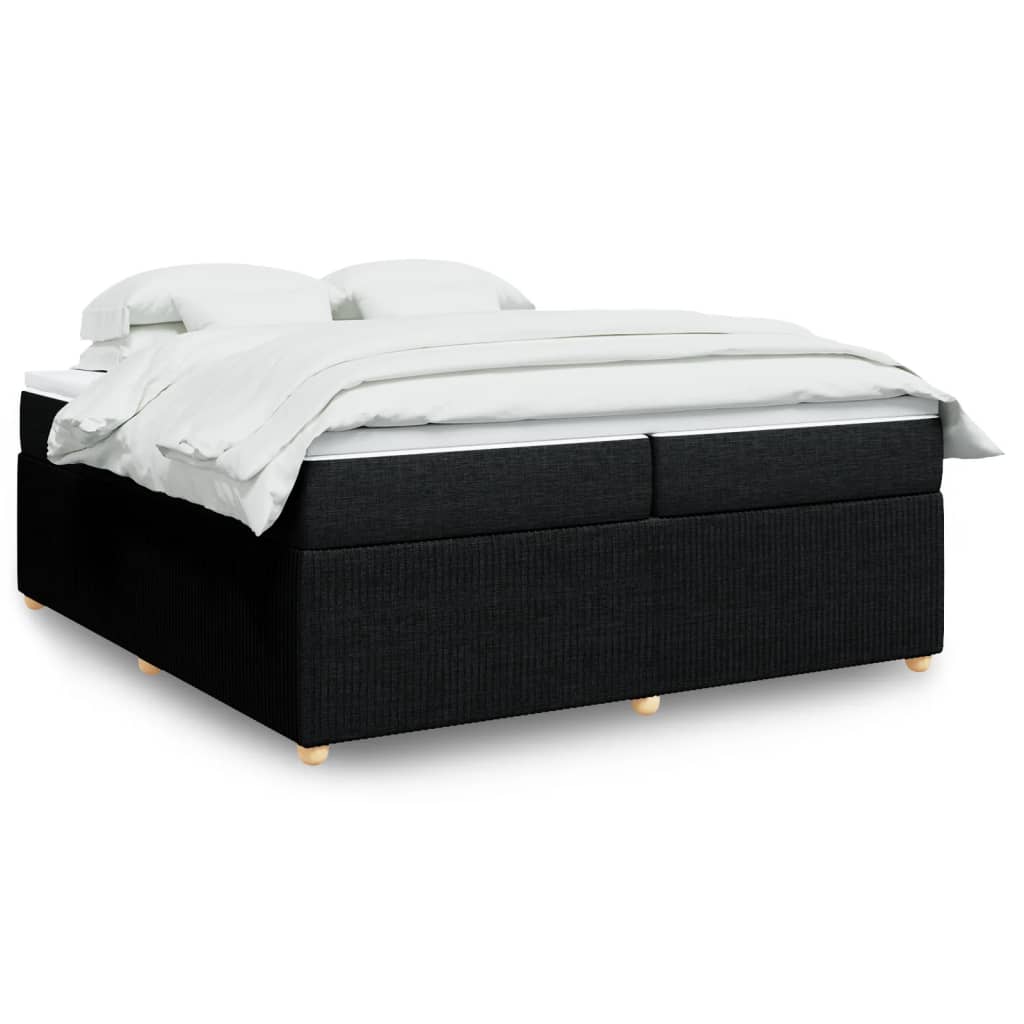 Boxspring met matras stof zwart 200x200 cm is nu te koop bij PeponiXL, paradijselijk wonen!