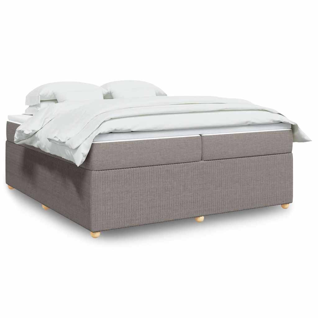 Boxspring met matras stof taupe 200x200 cm is nu te koop bij PeponiXL, paradijselijk wonen!