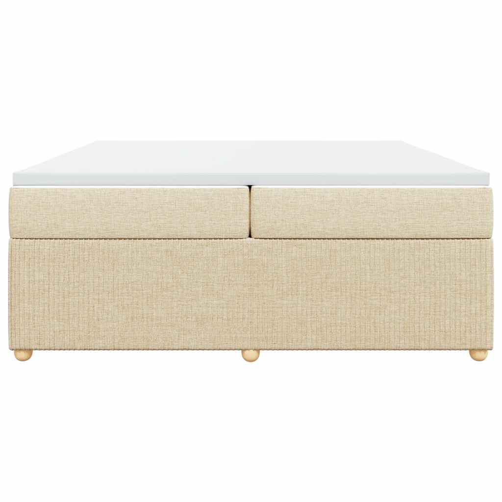 Boxspring met matras stof crèmekleurig 200x200 cm is nu te koop bij PeponiXL, paradijselijk wonen!