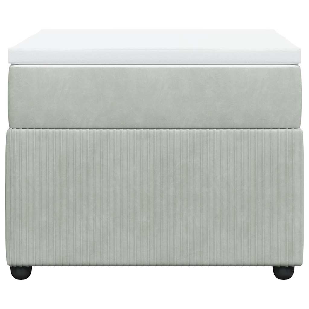 Boxspring met matras fluweel lichtgrijs 80x200 cm is nu te koop bij PeponiXL, paradijselijk wonen!