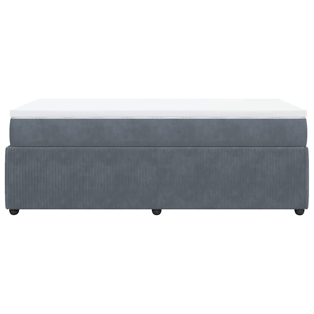 Boxspring met matras fluweel donkergrijs 80x200 cm is nu te koop bij PeponiXL, paradijselijk wonen!