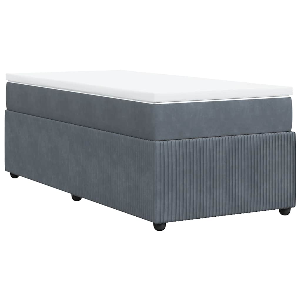 Boxspring met matras fluweel donkergrijs 80x200 cm is nu te koop bij PeponiXL, paradijselijk wonen!