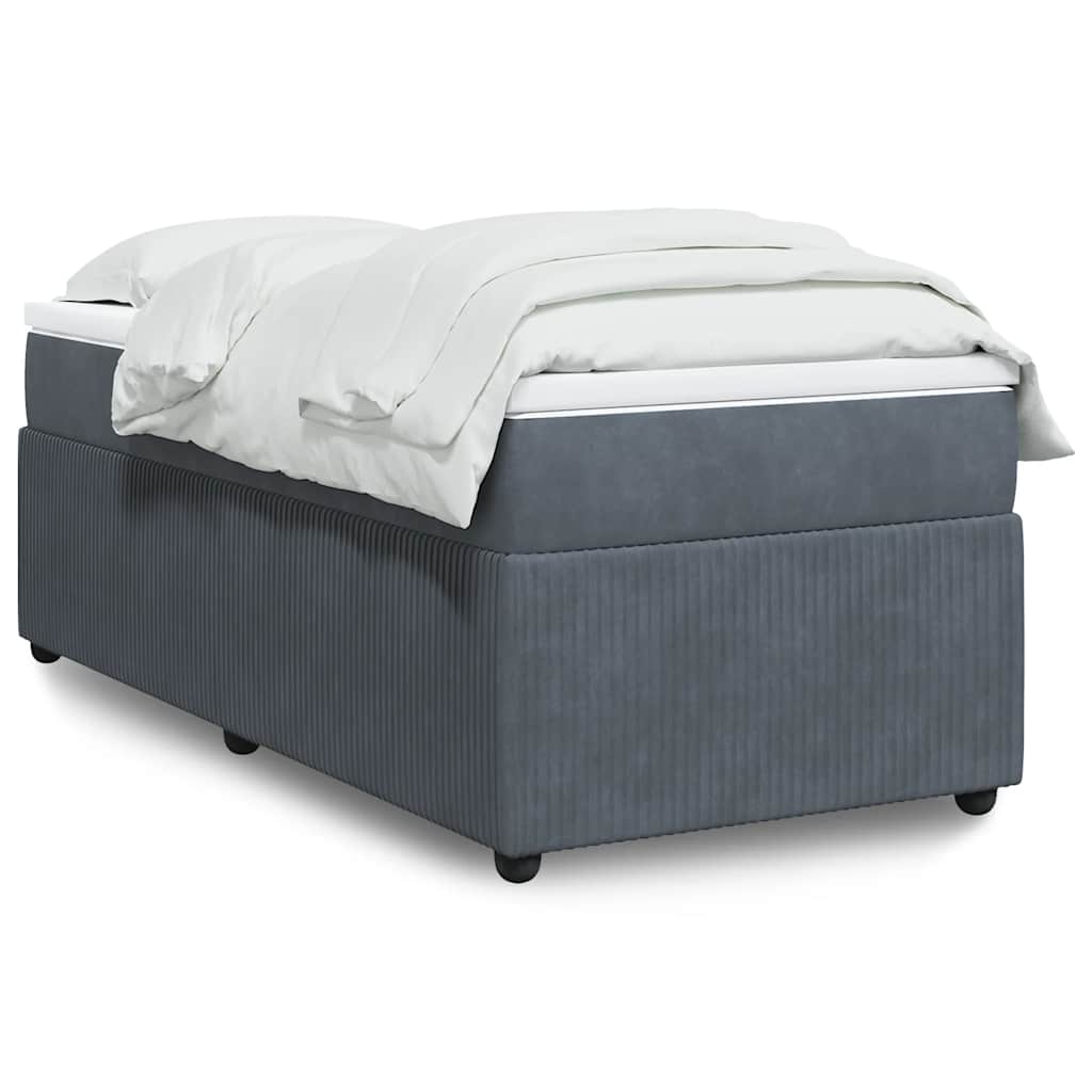 Boxspring met matras fluweel donkergrijs 80x200 cm is nu te koop bij PeponiXL, paradijselijk wonen!