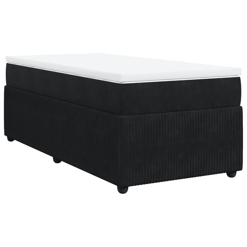Boxspring met matras fluweel zwart 80x200 cm is nu te koop bij PeponiXL, paradijselijk wonen!
