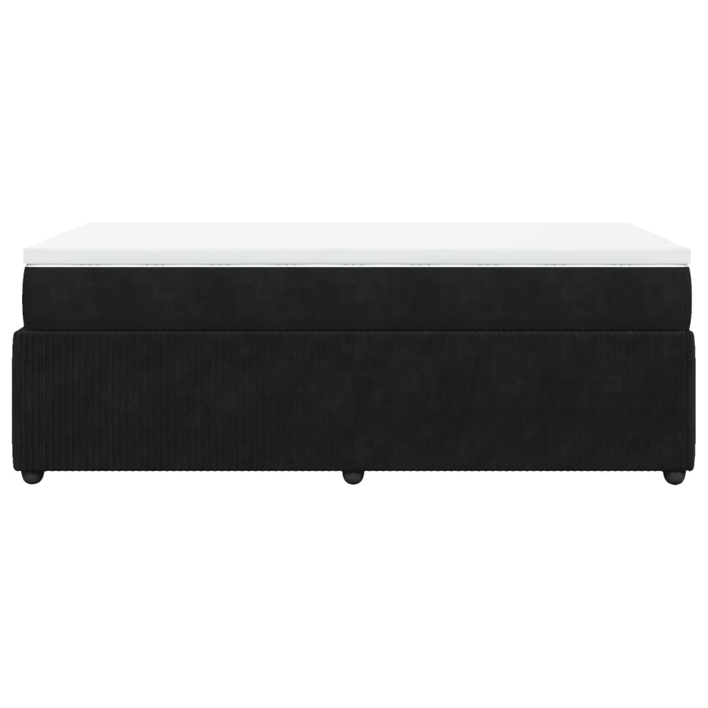 Boxspring met matras fluweel zwart 80x200 cm is nu te koop bij PeponiXL, paradijselijk wonen!