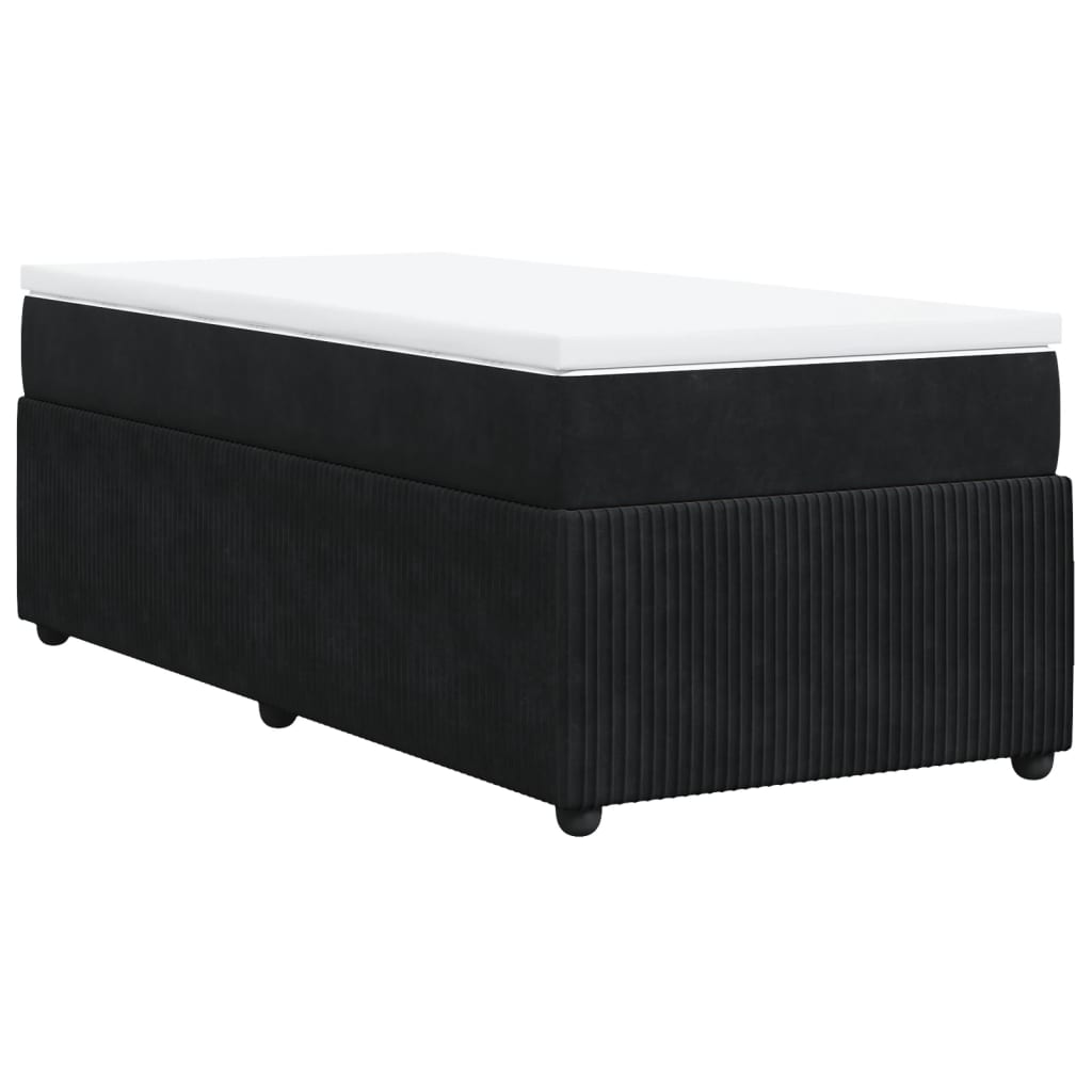Boxspring met matras fluweel zwart 80x200 cm is nu te koop bij PeponiXL, paradijselijk wonen!