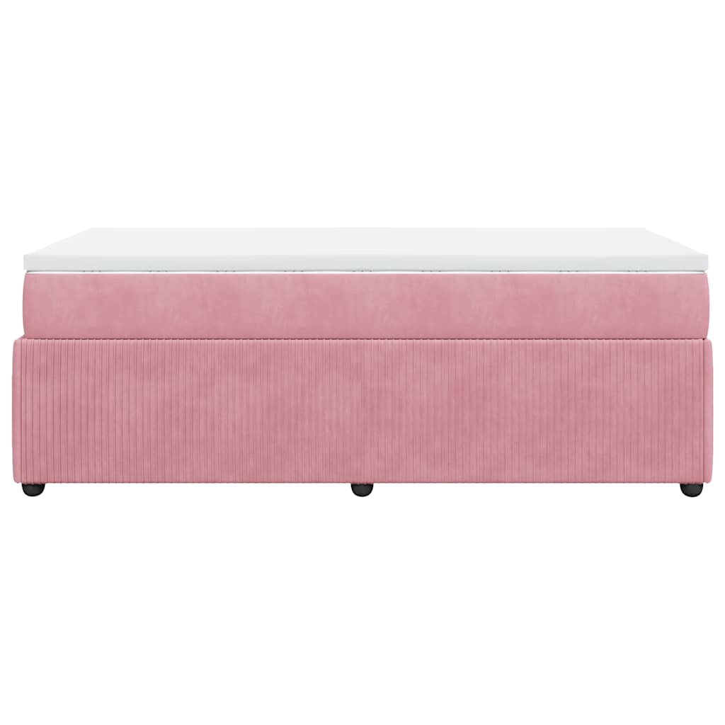 Boxspring met matras fluweel roze 80x200 cm is nu te koop bij PeponiXL, paradijselijk wonen!