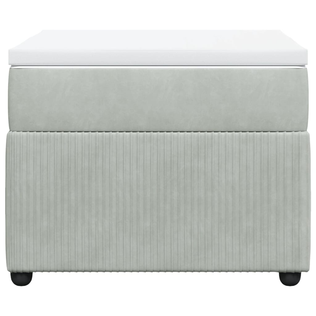 Boxspring met matras fluweel lichtgrijs 90x190 cm is nu te koop bij PeponiXL, paradijselijk wonen!