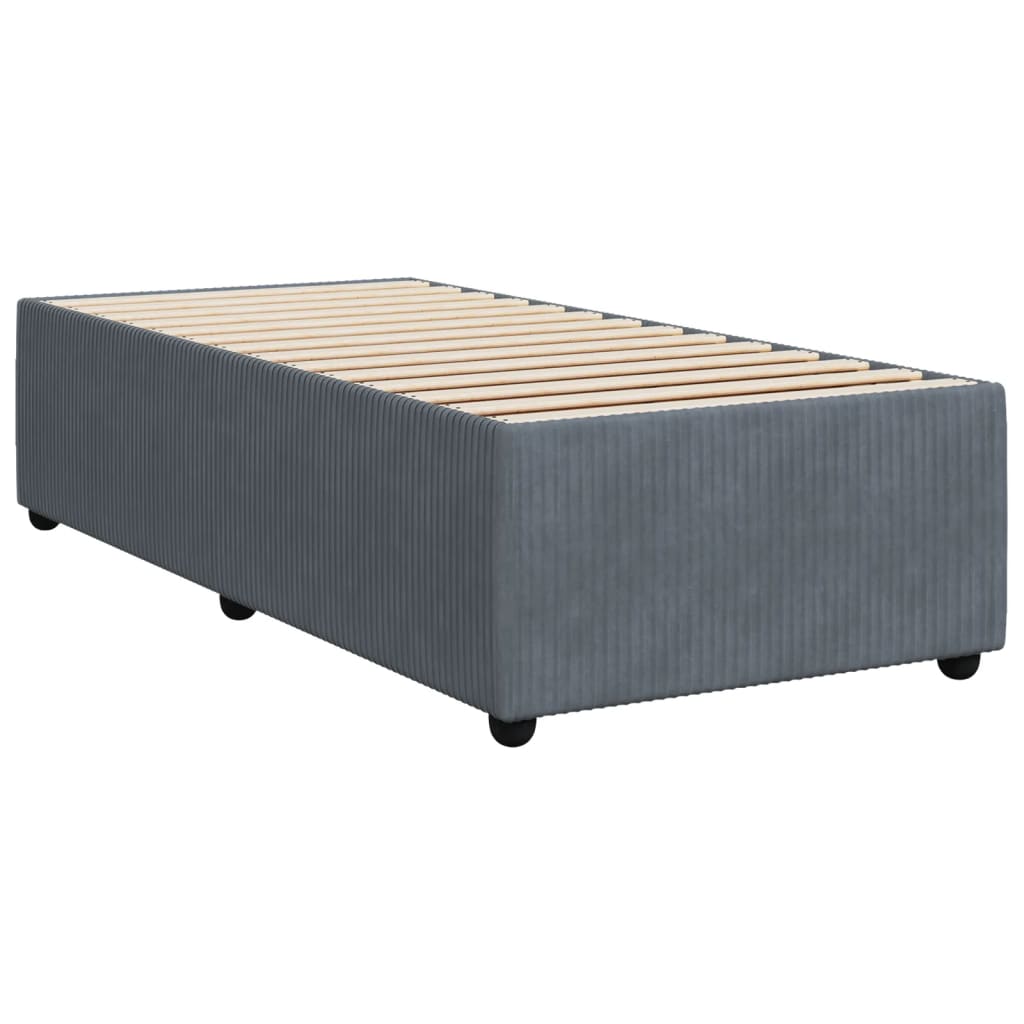 Boxspring met matras fluweel donkergrijs 90x190 cm is nu te koop bij PeponiXL, paradijselijk wonen!