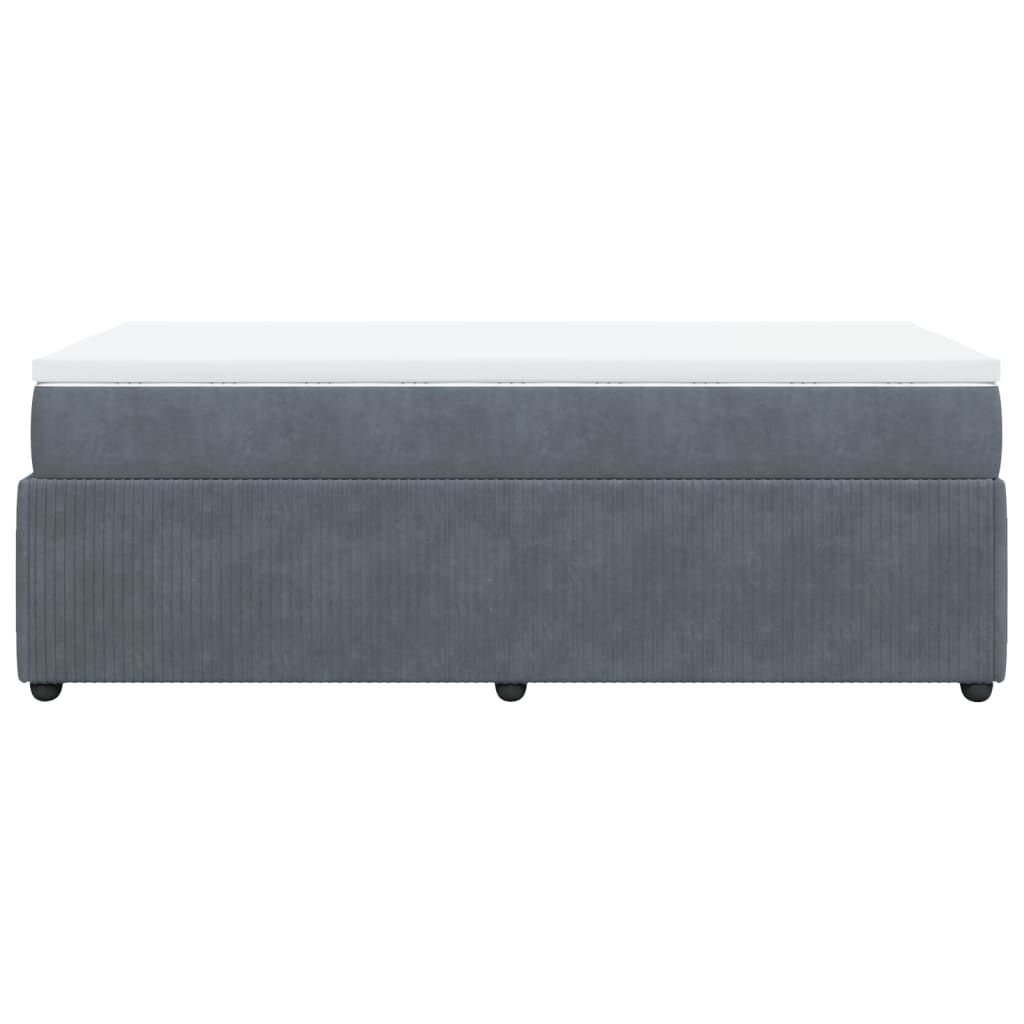 Boxspring met matras fluweel donkergrijs 90x190 cm is nu te koop bij PeponiXL, paradijselijk wonen!