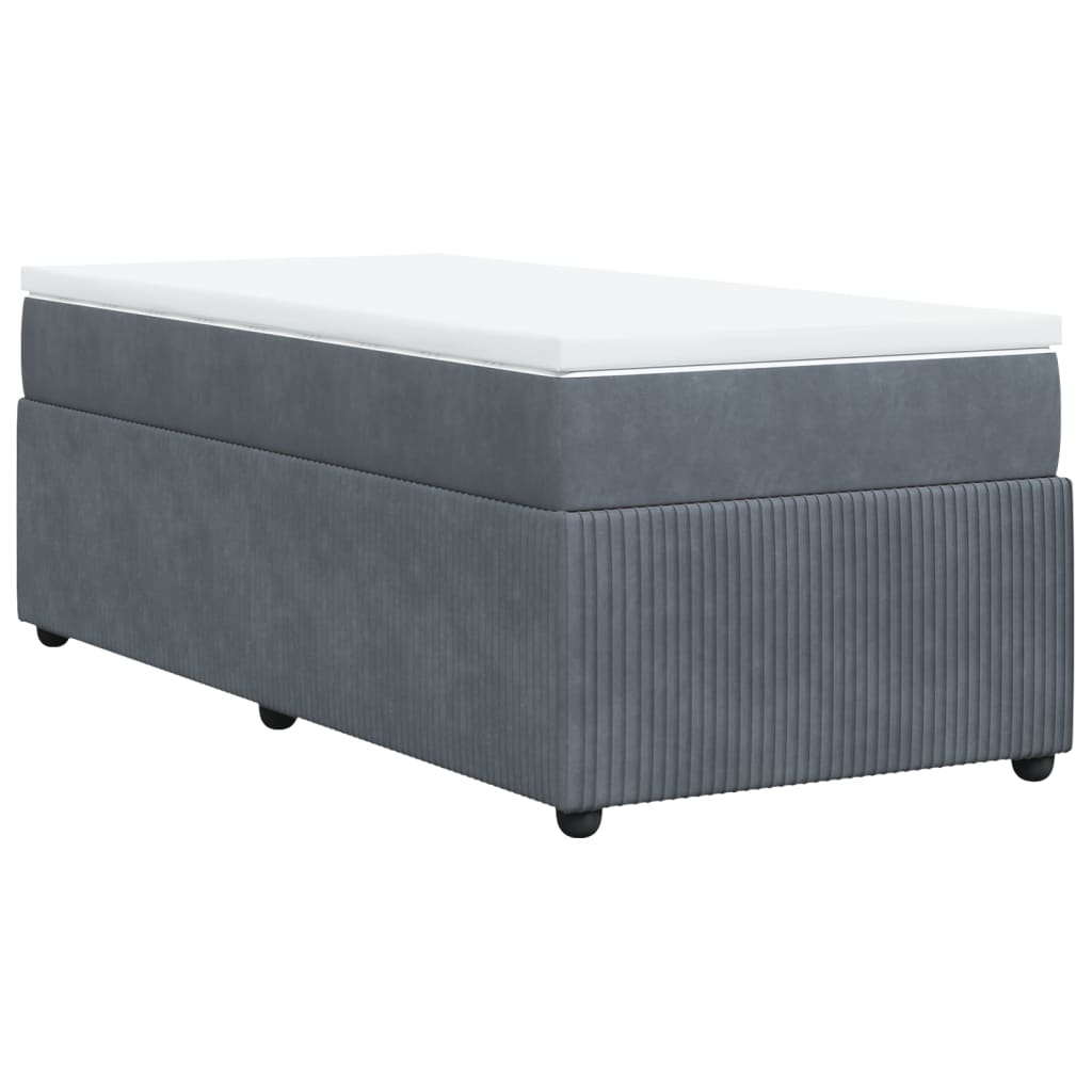 Boxspring met matras fluweel donkergrijs 90x190 cm is nu te koop bij PeponiXL, paradijselijk wonen!