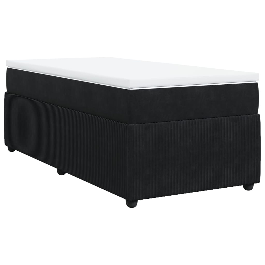 Boxspring met matras fluweel zwart 90x190 cm is nu te koop bij PeponiXL, paradijselijk wonen!