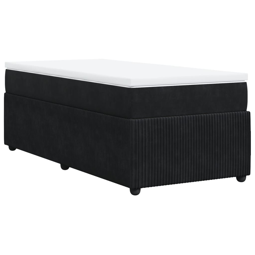 Boxspring met matras fluweel zwart 90x190 cm is nu te koop bij PeponiXL, paradijselijk wonen!