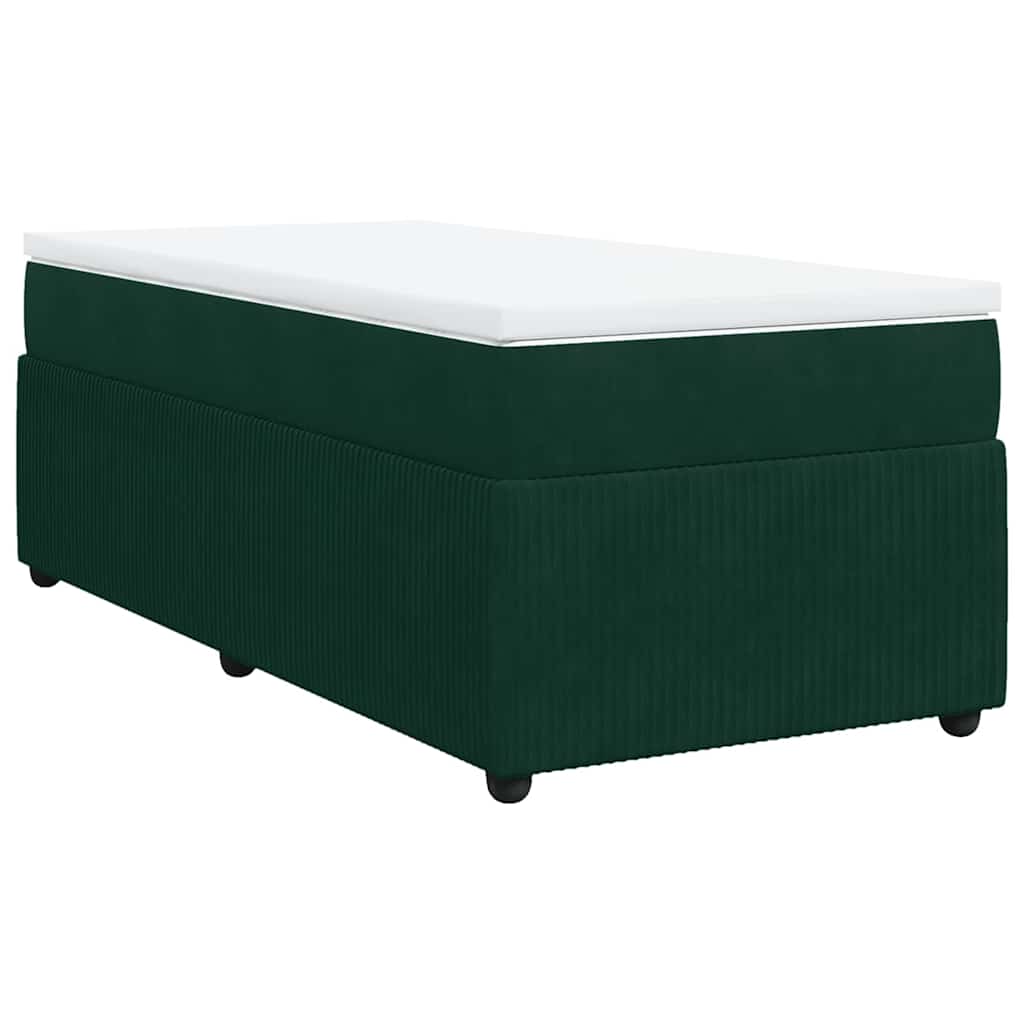 Boxspring met matras fluweel donkergroen 90x190 cm is nu te koop bij PeponiXL, paradijselijk wonen!