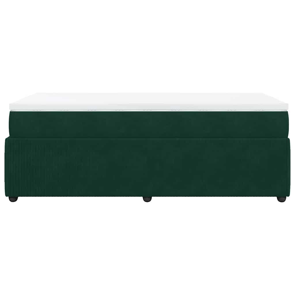 Boxspring met matras fluweel donkergroen 90x190 cm is nu te koop bij PeponiXL, paradijselijk wonen!