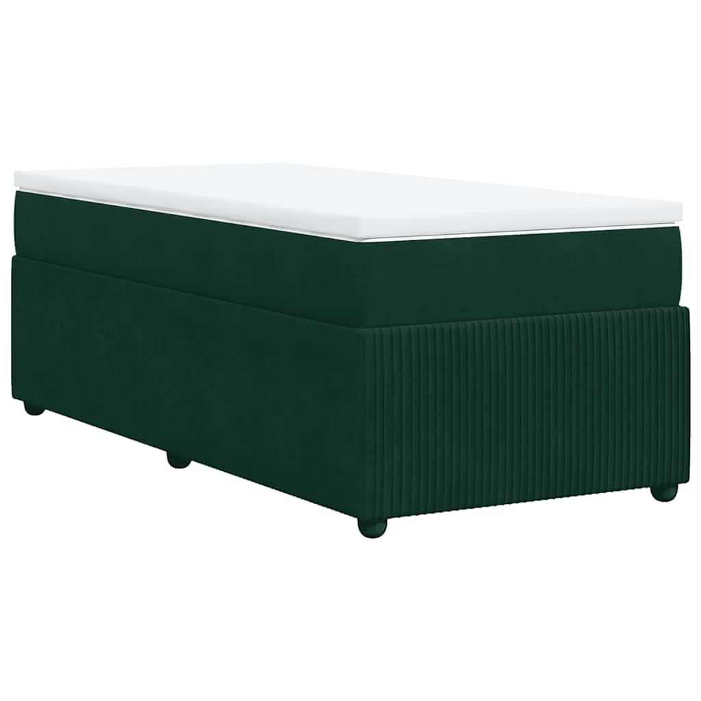 Boxspring met matras fluweel donkergroen 90x190 cm is nu te koop bij PeponiXL, paradijselijk wonen!
