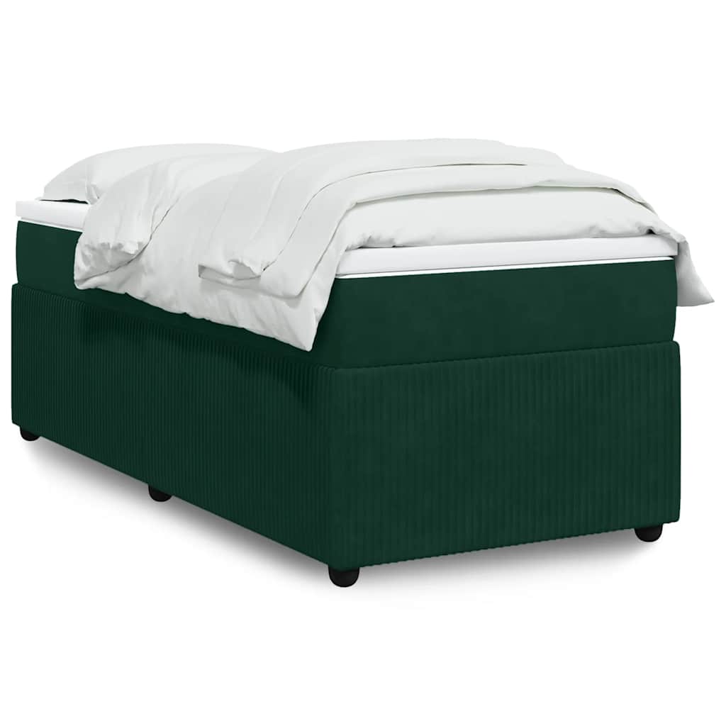 Boxspring met matras fluweel donkergroen 90x190 cm is nu te koop bij PeponiXL, paradijselijk wonen!