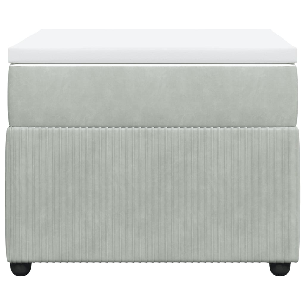 Boxspring met matras fluweel lichtgrijs 90x200 cm is nu te koop bij PeponiXL, paradijselijk wonen!