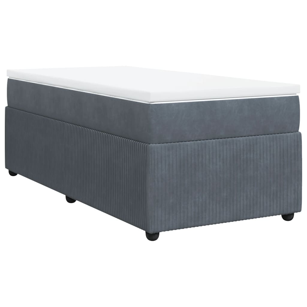 Boxspring met matras fluweel donkergrijs 90x200 cm is nu te koop bij PeponiXL, paradijselijk wonen!