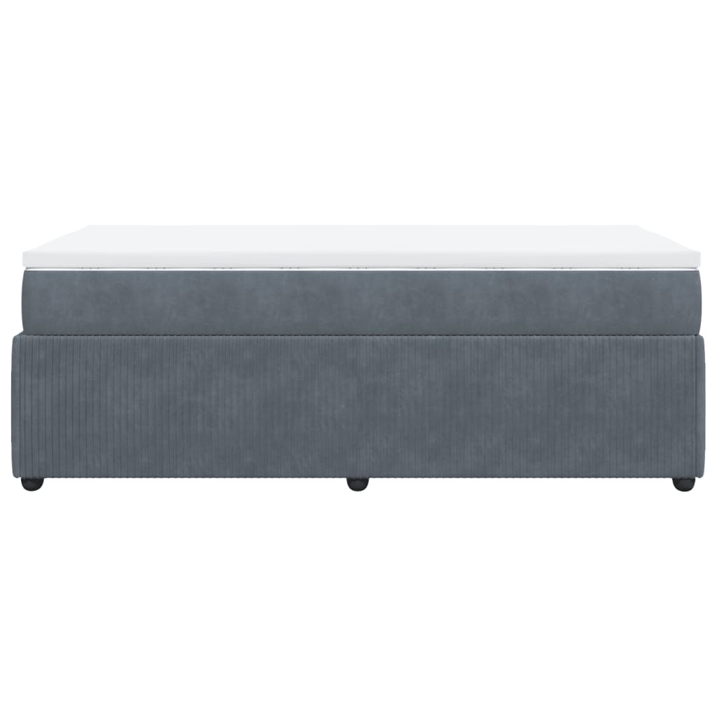 Boxspring met matras fluweel donkergrijs 90x200 cm is nu te koop bij PeponiXL, paradijselijk wonen!