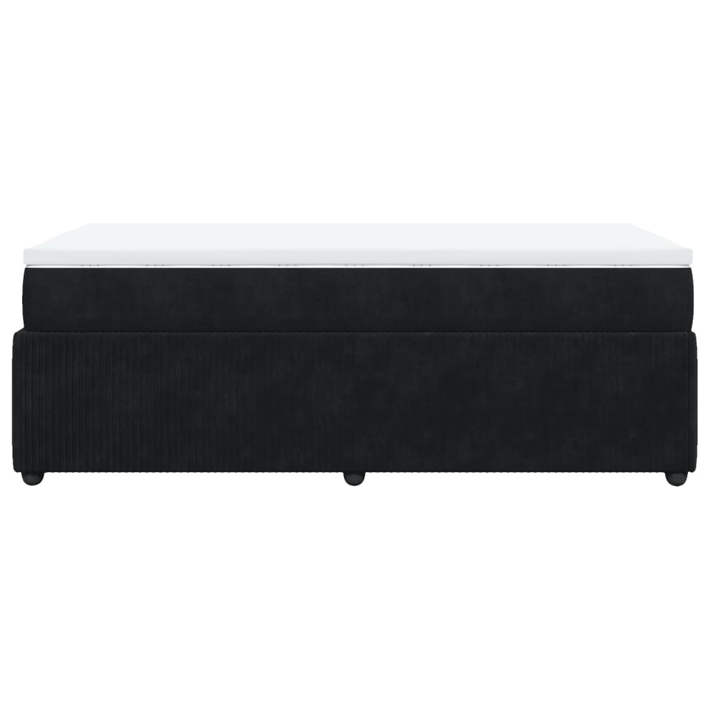 Boxspring met matras fluweel zwart 90x200 cm is nu te koop bij PeponiXL, paradijselijk wonen!