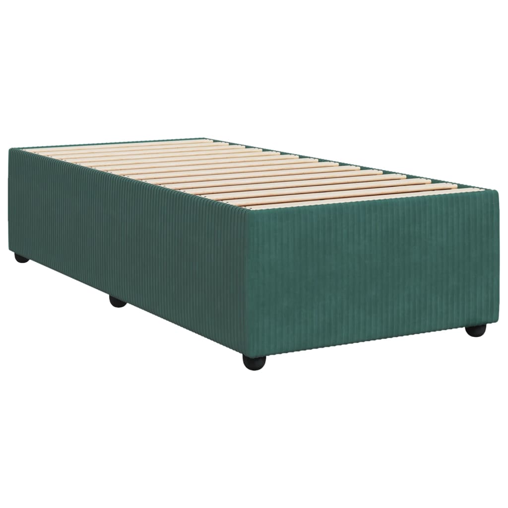 Boxspring met matras fluweel donkergroen 90x200 cm is nu te koop bij PeponiXL, paradijselijk wonen!