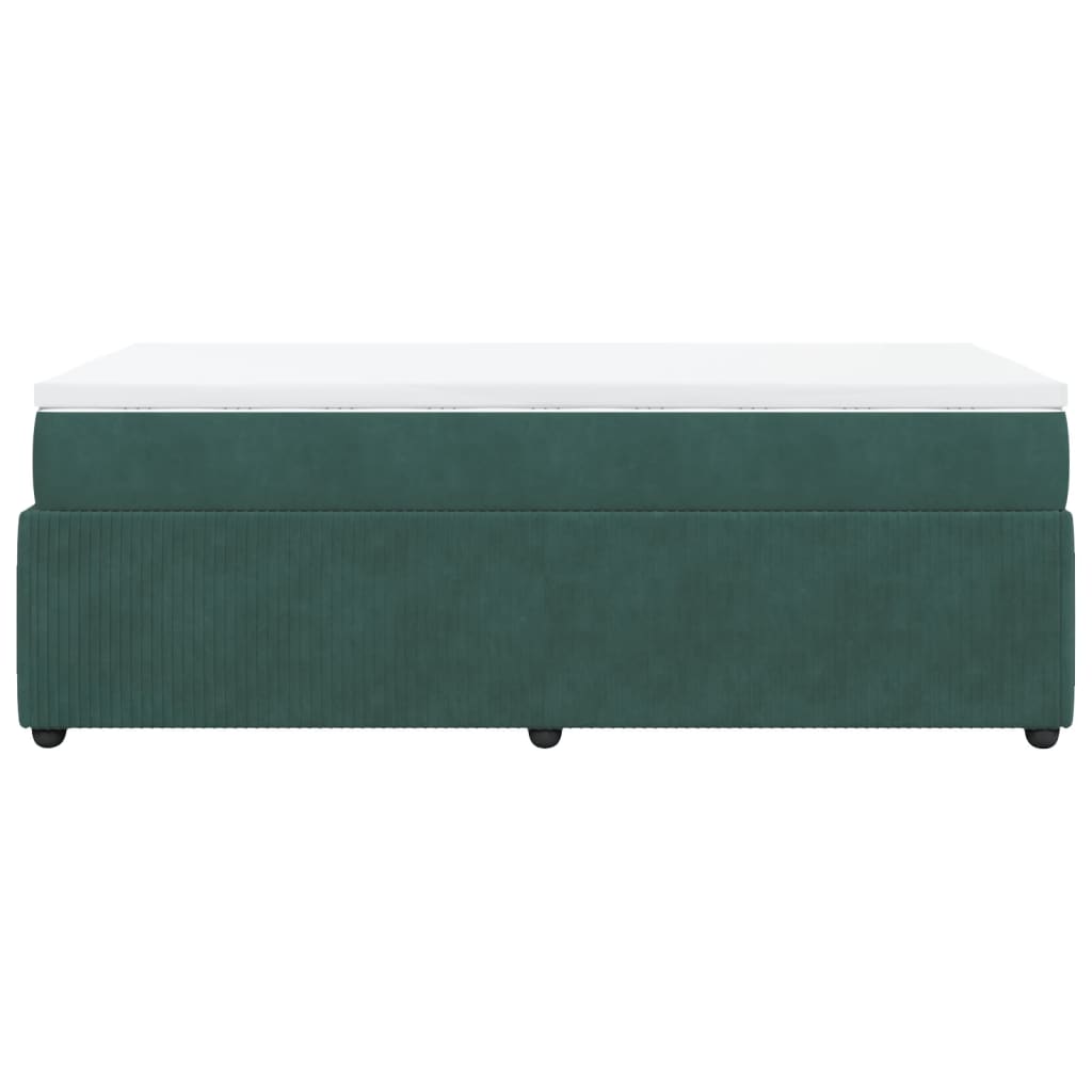 Boxspring met matras fluweel donkergroen 90x200 cm is nu te koop bij PeponiXL, paradijselijk wonen!