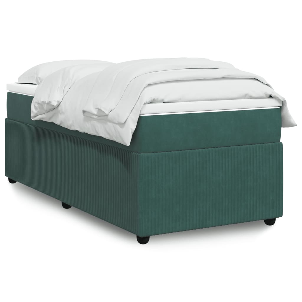 Boxspring met matras fluweel donkergroen 90x200 cm is nu te koop bij PeponiXL, paradijselijk wonen!