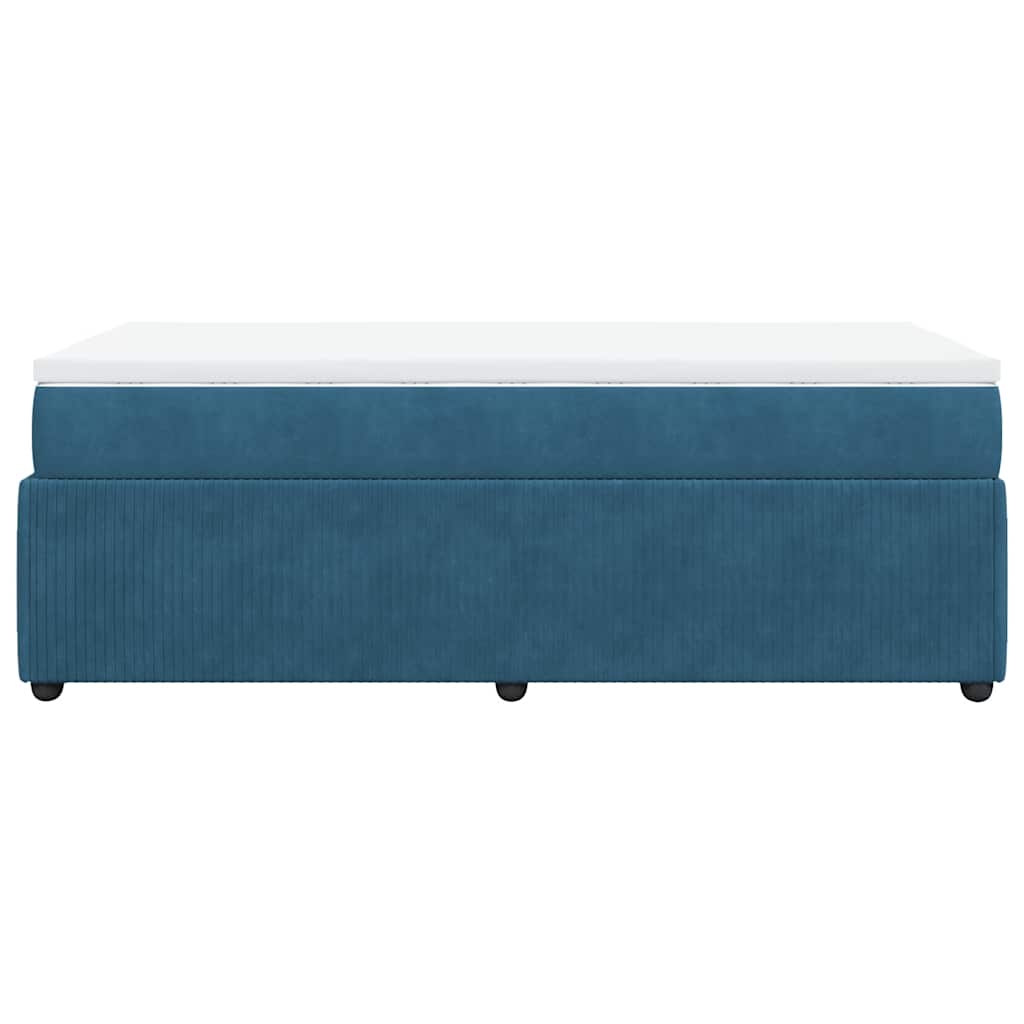 Boxspring met matras fluweel donkerblauw 90x200 cm is nu te koop bij PeponiXL, paradijselijk wonen!