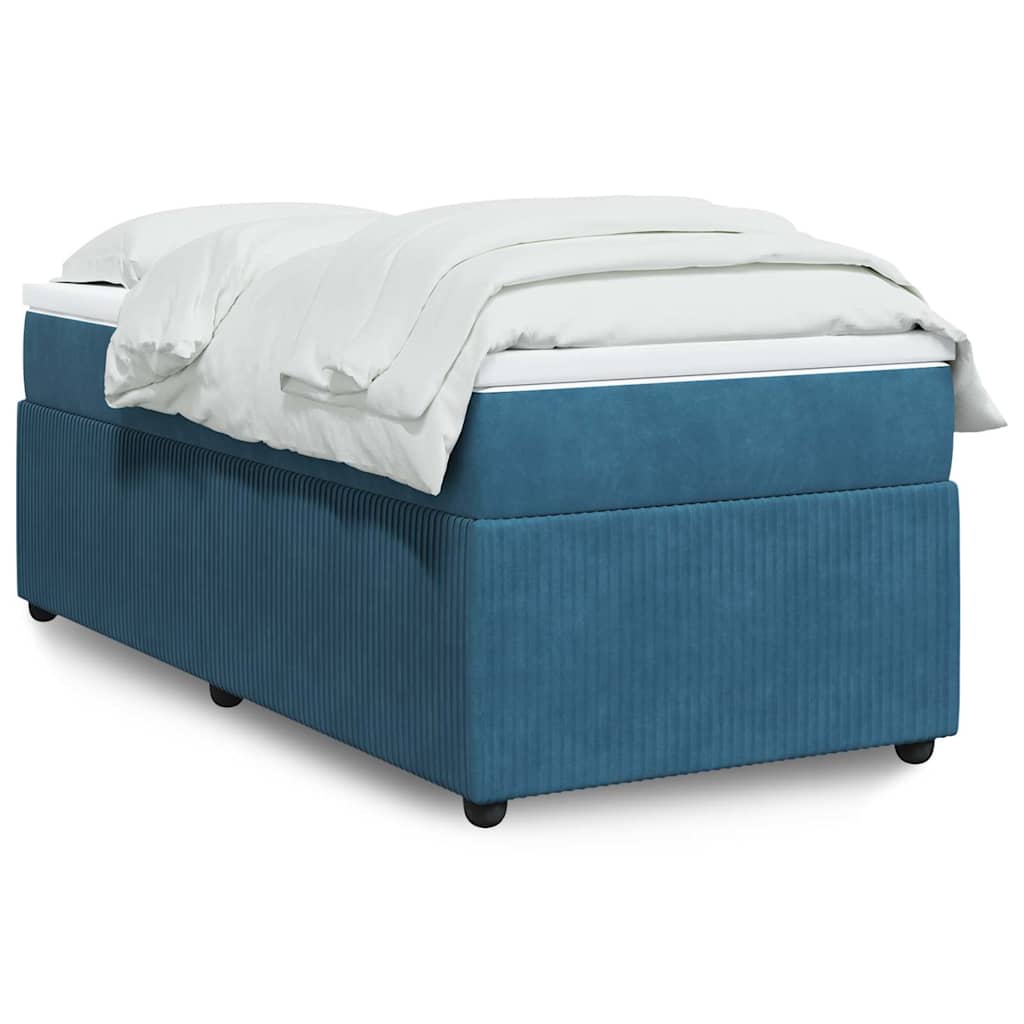 Boxspring met matras fluweel donkerblauw 90x200 cm is nu te koop bij PeponiXL, paradijselijk wonen!