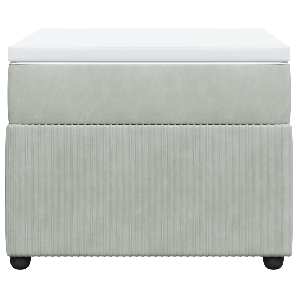 Boxspring met matras fluweel lichtgrijs 100x200 cm is nu te koop bij PeponiXL, paradijselijk wonen!
