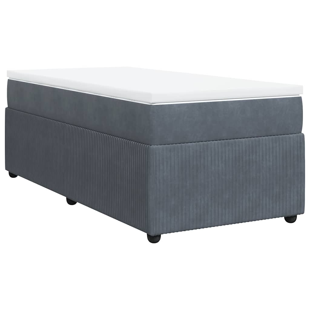 Boxspring met matras fluweel donkergrijs 100x200 cm is nu te koop bij PeponiXL, paradijselijk wonen!